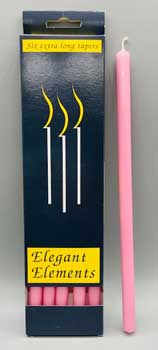 10" Pink chime candle 6 pack (image for) 10" Pink chime candle 6 pack