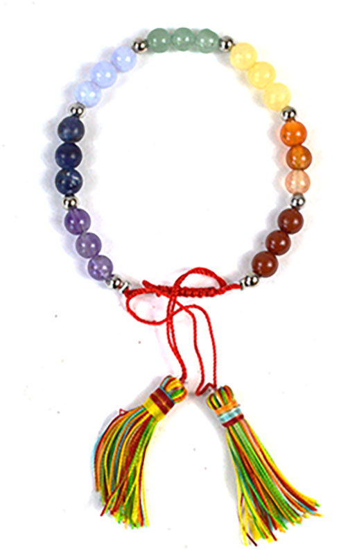 (image for) 6mm 7 Chakra with Tassel bracelet